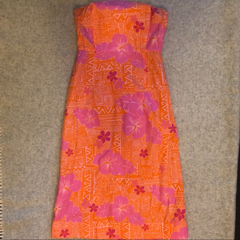Lilly Pulitzer Sneaky Tiki Strapless Dress